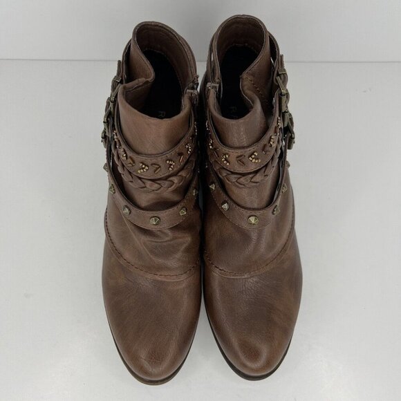 Rampage Tabitha Womens Size 9M Rich Brown Triple Buckle Side Zipper Ankle Boot - Picture 5 of 9